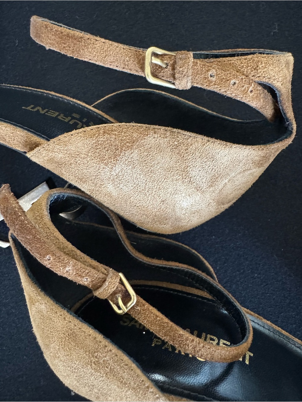 Saint Laurent Women's Opyum Suede Sandal Heels - Picture 13 of 15